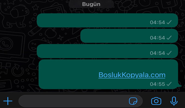 Whatsapp boş mesaj atma